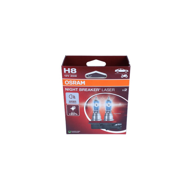 ŻARÓWKA NIGHT BREAKER LASER H8 12V/35W PGJ19-1 +150% 2SZT. (EKO)