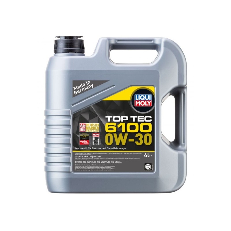 Olej silnikowy TopTec 6100 (4L) SAE 0W30   ACEA C2  BMW 83 21 2 365 935  BMW 83 21 2 405 097  BMW 83 21 2 405 666  BMW LL-12 F