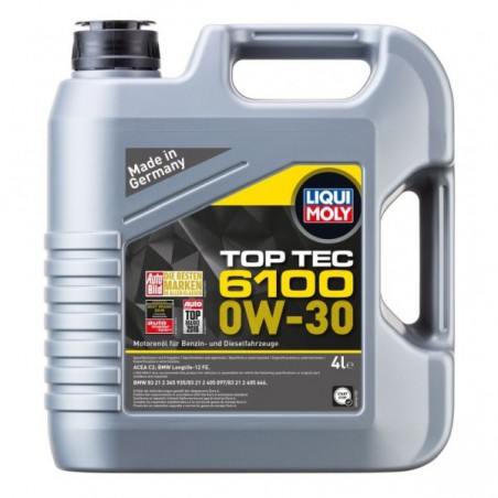 Olej silnikowy TopTec 6100 (4L) SAE 0W30   ACEA C2  BMW 83 21 2 365 935  BMW 83 21 2 405 097  BMW 83 21 2 405 666  BMW LL-12 F