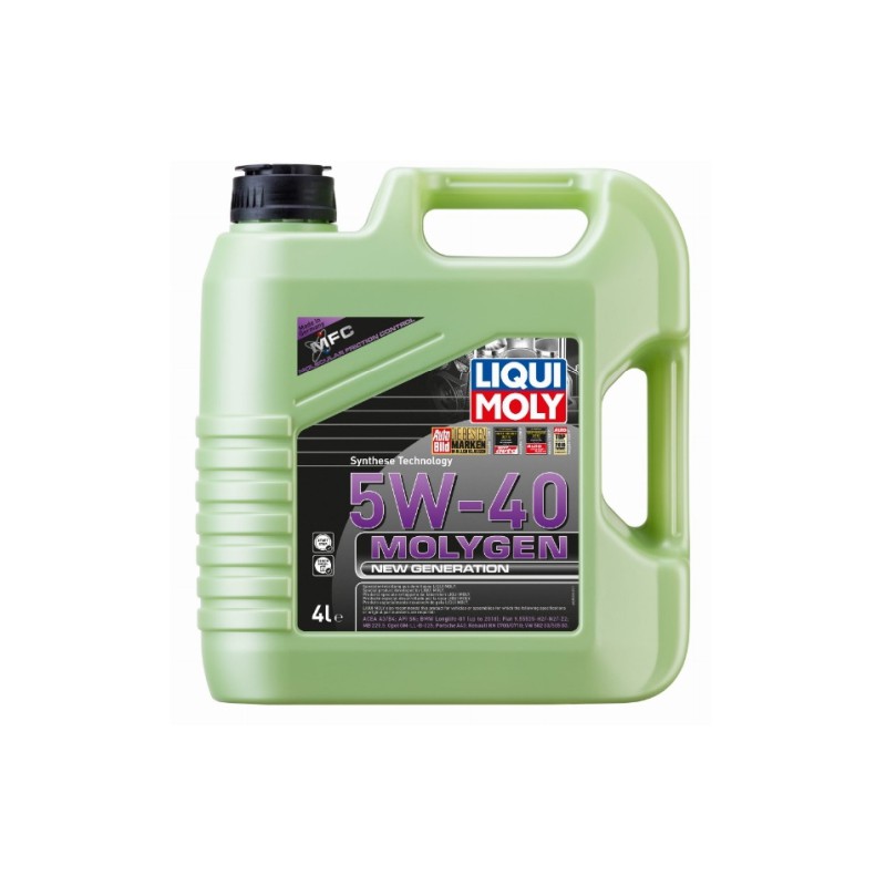 OLEJ LIQUI MOLY 5W40 4L MOLYGEN A3/B4 / SN / LL01 / 9.55535-H2/N2/Z2 / 229.5 / GM-LL-B-025 / A40 / RN0710 / 502.00 505.00