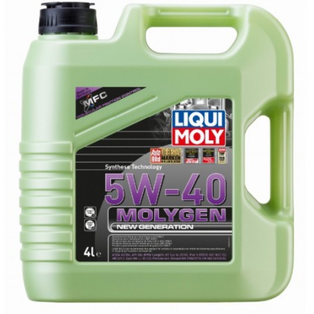 OLEJ LIQUI MOLY 5W40 4L MOLYGEN A3/B4 / SN / LL01 / 9.55535-H2/N2/Z2 / 229.5 / GM-LL-B-025 / A40 / RN0710 / 502.00 505.00