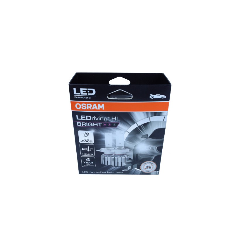 ŻARÓWKA 12V H4/H19 P43T / PU43T-3 LEDRIVING HL BRIGHT 6000K /KPL-2SZT/ OSRAM 64193DWBRT-2HFB NIE DO UŻYTKU NA DROGACH PUBLICZNYC