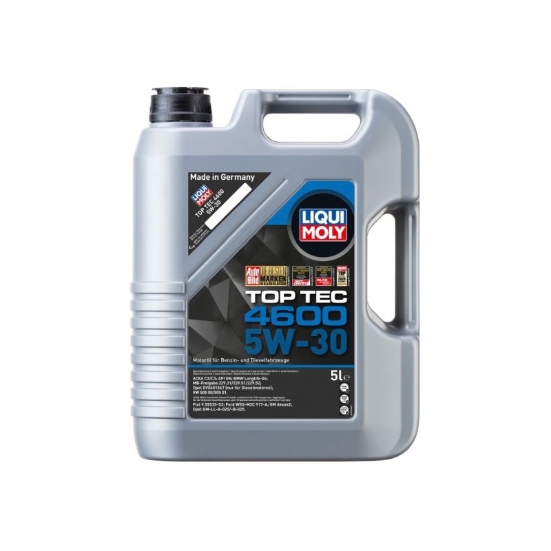 Olej silnikowy TopTec 4600 (5L) SAE 5W30  API CF  SN  ACEA C3  BMW LL-04  MB 229.51  OPEL/GM-LL-A-025  OPEL/GM-LL-B-025  VW 50