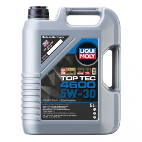 Olej silnikowy TopTec 4600 (5L) SAE 5W30  API CF  SN  ACEA C3  BMW LL-04  MB 229.51  OPEL/GM-LL-A-025  OPEL/GM-LL-B-025  VW 50