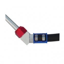 ŁĄCZNIK PRZEWÓD ALUMINIOWY Z PRZEWODEM GUMOWYM 45 STOPNI 5/16 (7,9MM)-  7