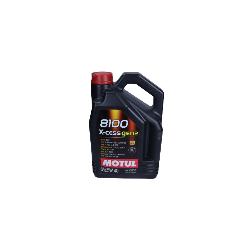OLEJ MOTUL 5W40 4L 8100 X-CESS GEN2 / 502.00 505.00 / 229.5 226.5 / A40 / B71 2296 / RN0710/700 / LL01 / 9.55535 / LL B-025