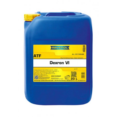 Olej ATF ATF Dexron VI (20L)   BMW 83220397114  BMW 83222167720  MB 236.41  OPEL/GM 1940184  OPEL/GM 93165414  OPEL/GM DEXRON 