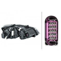 Reflektor L (halogen, H7/H7/W5W/WY21W, elektryczny, z silnikiem, kolor wkładu: chromowany, kolor kierunkowskazu: pomarańczowy)