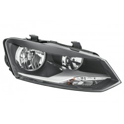Reflektor P (halogen, H7/H7/PY21W/W5W, elektryczny, z silnikiem, kolor wkładu: chromowany/czarny, kolor kierunkowskazu: pomara