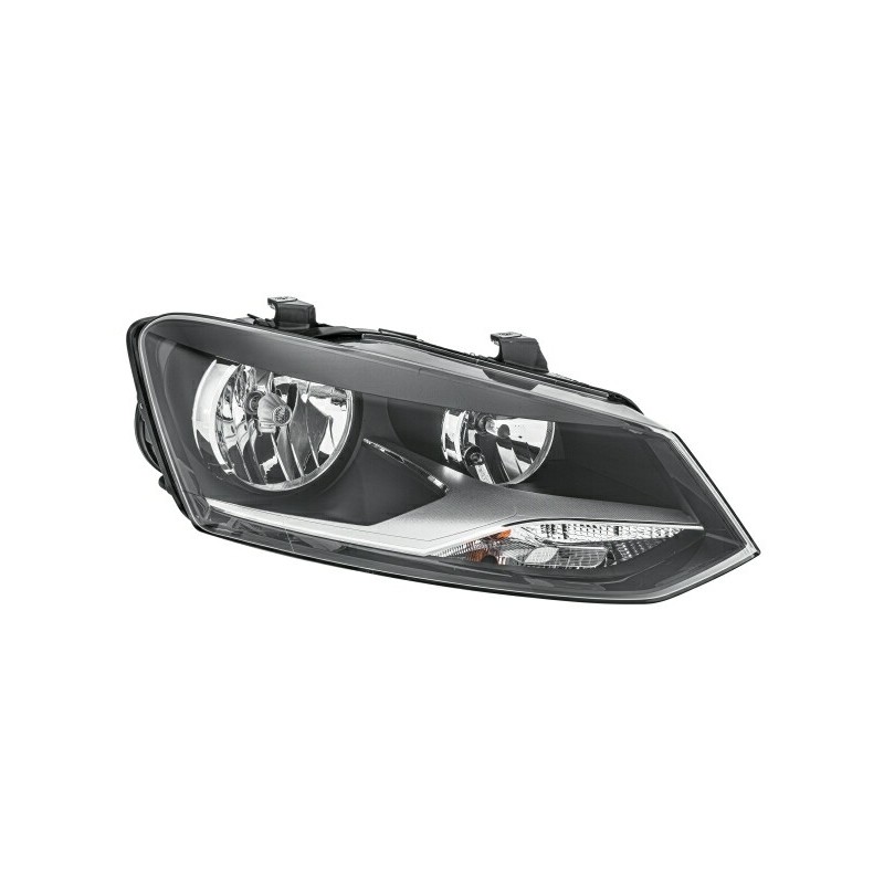 Reflektor P (halogen, H7/H7/PY21W/W5W, elektryczny, z silnikiem, kolor wkładu: chromowany/czarny, kolor kierunkowskazu: pomara