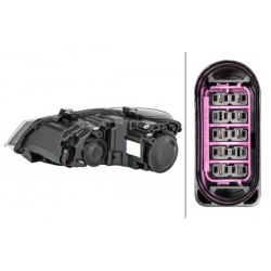 Reflektor P (halogen, H7/H7/PY21W/W5W, elektryczny, z silnikiem, kolor wkładu: chromowany/czarny, kolor kierunkowskazu: pomara