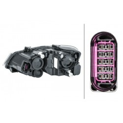 Reflektor P (halogen, H7/H7/W5W/WY21W, elektryczny, z silnikiem, kolor wkładu: chromowany, kolor kierunkowskazu: pomarańczowy)