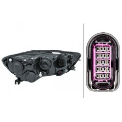 Reflektor L (halogen, H15/H7/PY21W/W5W, elektryczny, z silnikiem, kolor wkładu: chromowany, kolor kierunkowskazu: pomarańczowy