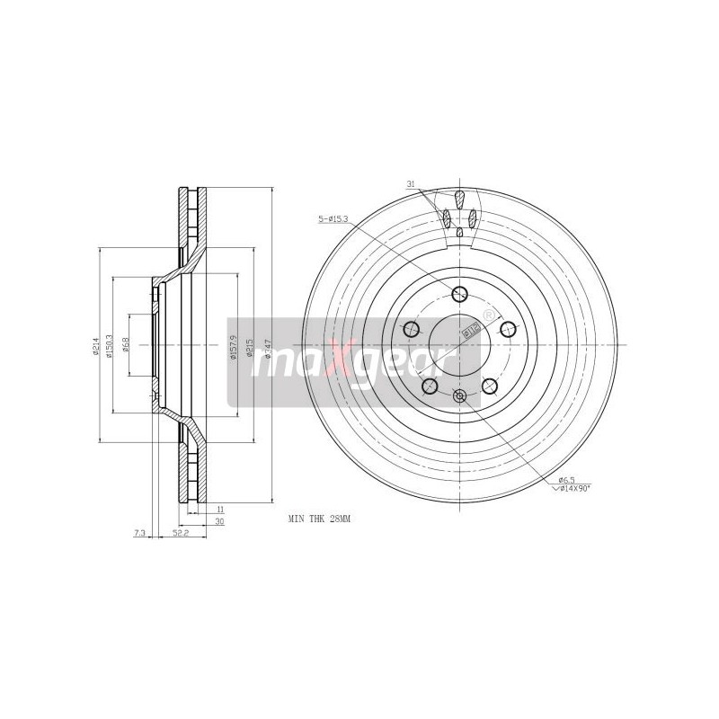 TARCZA HAM. VW P. A6 04- 347MM